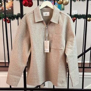 Folk Metallic Half-Zip Pullover in Champagne